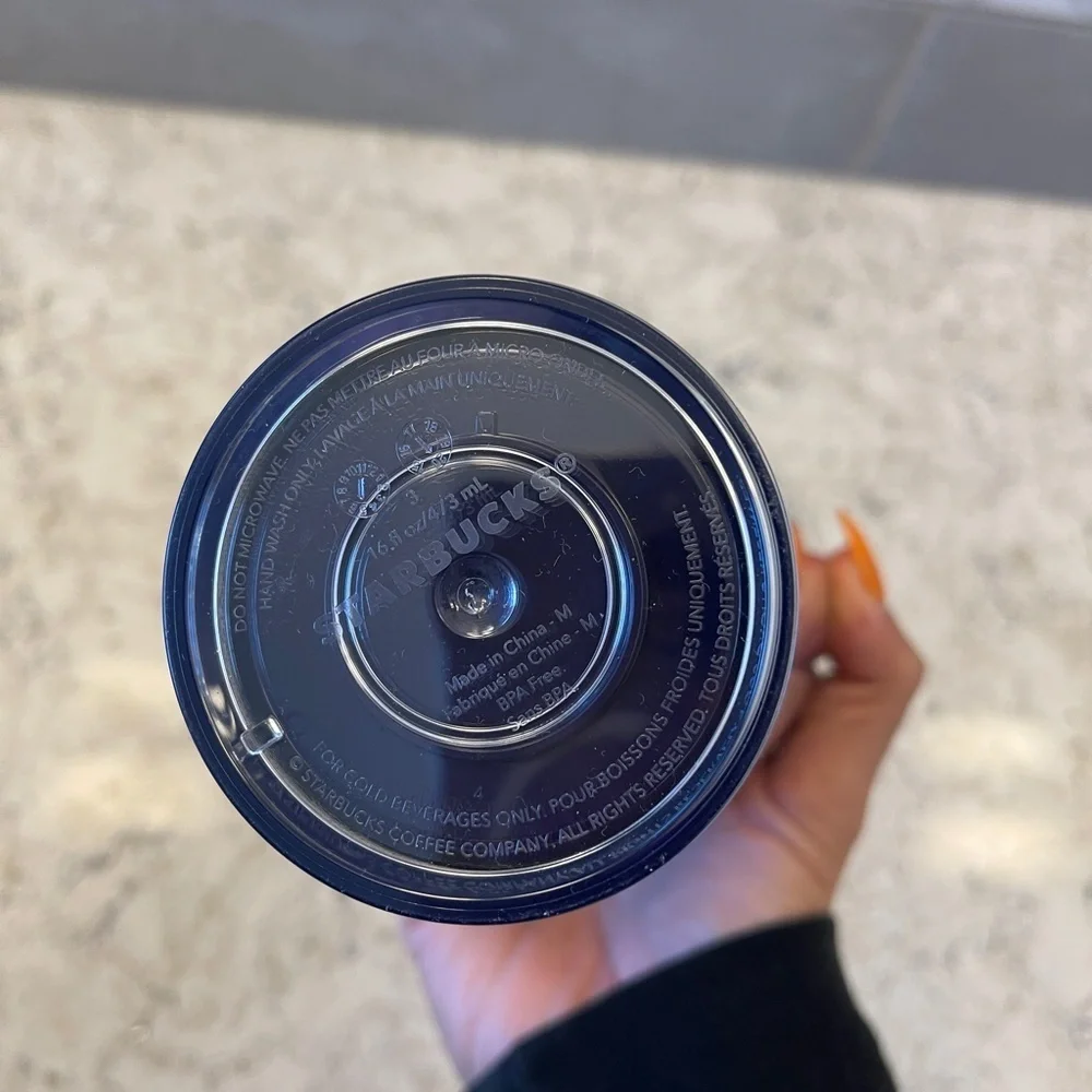 Never Used Starbucks‎ Holiday 2020 gold navy blue glitter tumbler